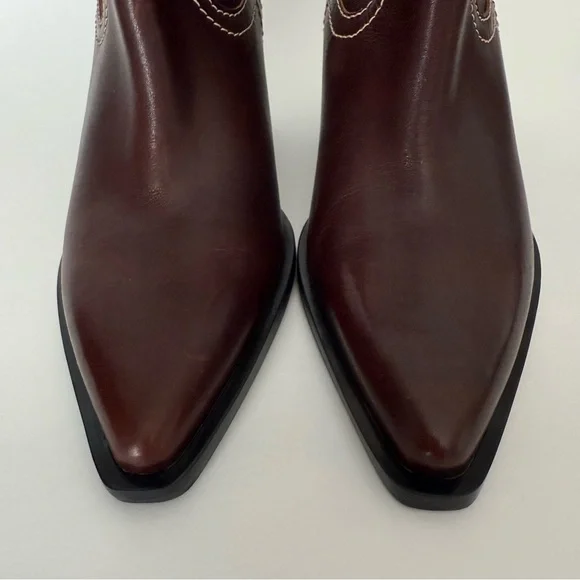NEW Free People Pitchfork Point Western Leather Boots Cowgirl Bootie
